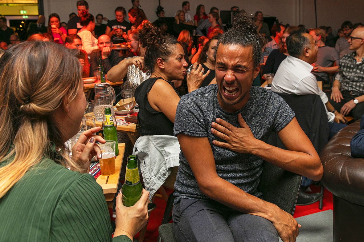 Amsterdam, 12 oktober 2019 - PUBQUIZ. De grootste Pubquiz van Nederland georganiseerd door Quest in Nemo Studio. Voorafgaand was er een VIP diner bij Brouwerij Homeland. Foto Dingena Mol
